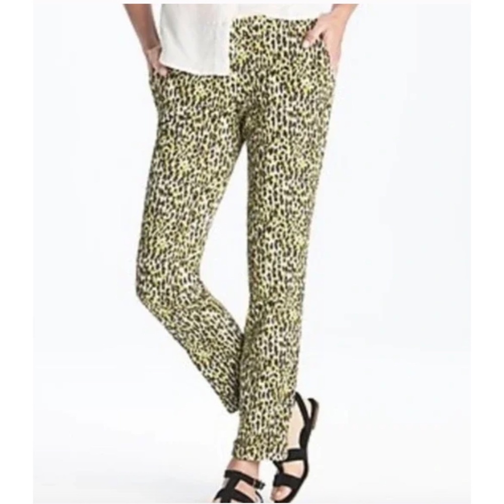 J Crew Cafe Capris Abstract Leopard Print NWT Size 6